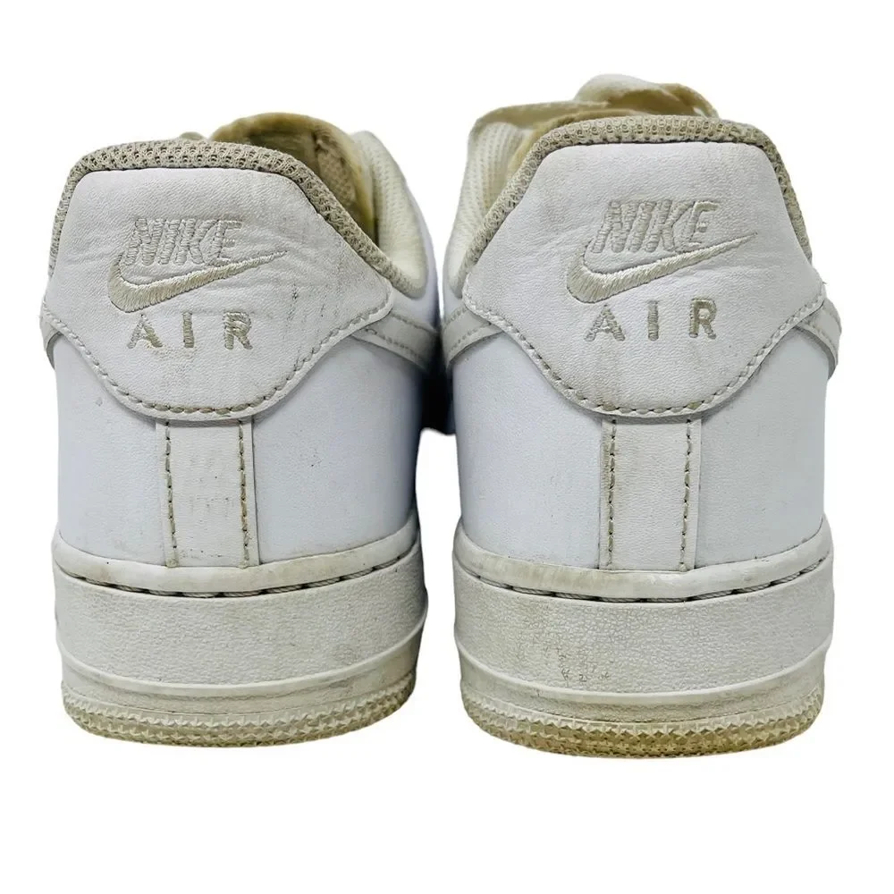 NIKE White Air Force One 1 Women's Sneakers Shoes Leather Low Top 9‎ 315115-112